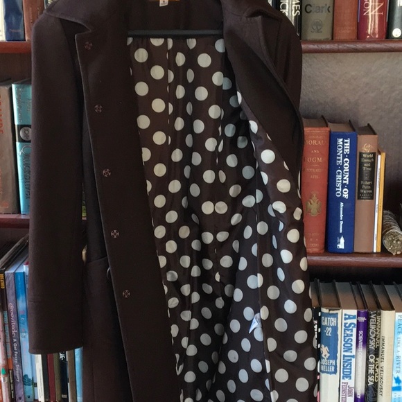 Tulle Brown Wool Blend Coat sz S - Picture 13 of 16